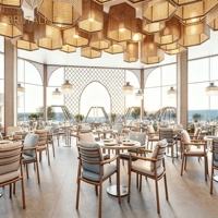Ensembles de meubles pour restaurants, personnalisation complète de la salle, design d'intérieur, présentation commerciale, décoration de restaurant, rénovation de magasin