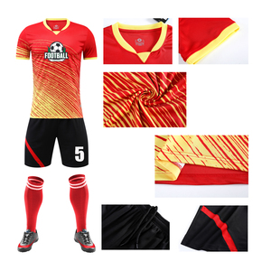 Vente en gros Maillots de football violets Uniformes de football techniques sublimés Combinaison de football verte et jaune pour club de jeunes - Product Image 2