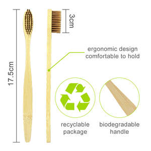 100% Brosse à dents électrique en bambou écologique avec logo Poils souples noirs Emballage unique Brosse à dents jetable pour adultes à usage domestique - Product Image 5