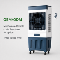 Ventilador de Aire Acondicionado Industrial Portátil 3 en 1, Ventilador de Enfriamiento de Aire, Humidificador con Caja de Hielo, Tanque de Agua, 3 Velocidades de Viento para Interiores y Oficinas