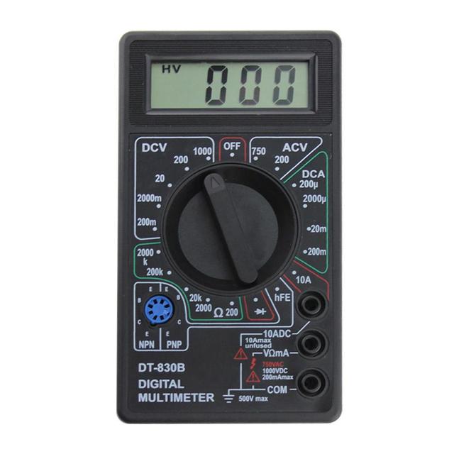 DT-830B Mini Pocket Digital Multimeter 1999 Counts 0-1000V AC/DC Volt Amp 200mA Ohm Diode HFE Tester Ammeter Guangdong