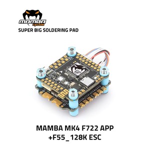 ชุดควบคุมการบิน <span class=keywords><strong>MAMBA</strong></span> MK4 <span class=keywords><strong>F722</strong></span> Betaflight + ชุดควบคุมความเร็ว F55 128K 4-in-1 ESC รองรับ 6S AM32 ประสิทธิภาพสูง สำหรับโดรนแข่ง FPV พร้อม OSD - Product Image 1