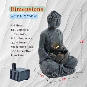 Fuente de Agua Zen Moderna con Tema de Pájaros, Hecha a Mano con Resina y LED, Decoración Impermeable para Jardín, Terraza y Fiestas - Product Image 4