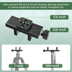 Trọng lượng nhẹ nhôm Tripod núi với kẹp hàm kép & nhanh chóng phát hành tấm Tripod Adapter phần còn lại cho săn bắn - Product Image 3