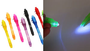 8 unids/caja de bolígrafos espía con luz UV con punta fina, marcador de tinta Invisible para niños para mensaje secreto, juego suelto de arte, embalaje disponible - Product Image 3