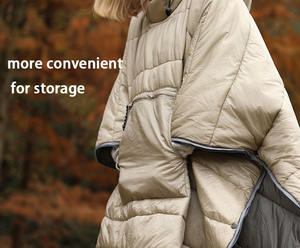 Capa Multifuncional Convertible en Saco <span class=keywords><strong>de</strong></span> <span class=keywords><strong>Dormir</strong></span> <span class=keywords><strong>para</strong></span> Viajes y Montañismo, Capa Acolchada <span class=keywords><strong>para</strong></span> Acampar, Poncho <span class=keywords><strong>de</strong></span> Camping - Product Image 6