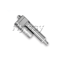 Aktuator Linear 100mm Stroke yang Dapat Disesuaikan, Motor DC Brushed 12V/24V, Beban Maksimum 1200N, Umpan Balik Potensiometer untuk Peralatan Rumah Tangga dan Kapal