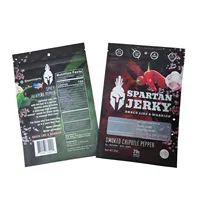 Emballage de viande de bœuf séchée sacs en plastique refermables imprimés sur mesure avec thermoscellage à 3 côtés et étanche pour steak