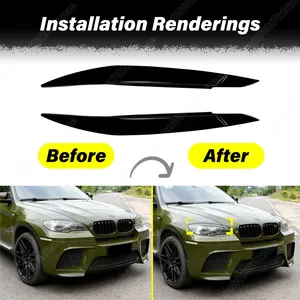 Kit d'accessoires de modification et de décoration pour les sourcils des phares avant de voiture E71 2009 2010 2011 2012 2013 2014 - Product Image 2