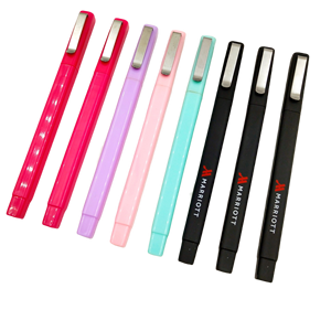 ปากกาพลาสติกทรงสี่เหลี่ยม Bonvada BV-05 พร้อมโลโก้โรงแรม W สำหรับปากกาลูกลื่นเคลือบยาง สีดำ/น้ำเงิน - Product Image 4