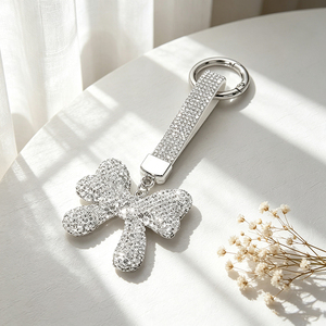 Elegant Full Rhinestone <b>Bow</b> Keychain Bling Bowknot Key Ring Gold Plated Key <b>Holder</b> for Women Bag Accessories - Product Image 4