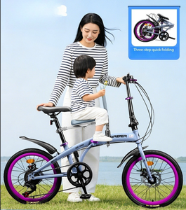 Bicicletta Leggera da 20 Pollici per Adulti, Bici da Pendolare a Velocità Variabile, Unisex, per Genitore-Figlio, Pronta all'Uso - Product Image 2
