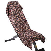 Serviette de chaise d'exercice avec logo personnalisé, serviette de siège de gym antidérapante à imprimé léopard avec design personnalisé