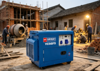 Groupe électrogène diesel portable super silencieux 5 kW à démarrage électrique YC5GFS/YCGFS-3 Moteur Yuchai 230 V Refroidi par air 1800 tr/min 50/60 Hz 5 A 91 %