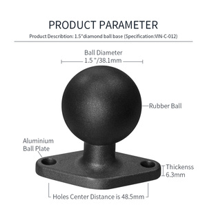 VIN Mounts 1.5" Diamond Ball Base Ball <b>Adapter</b> C Size for Xbox Adaptive Controller Compatible with RAM VIN-C-010 - Product Image 3