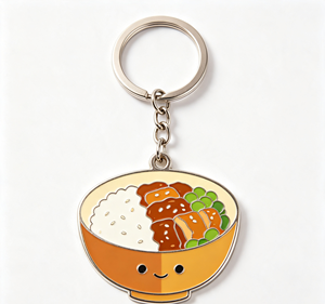 <b>Custom</b> Enamel Food <b>Keychain</b> Zinc Alloy Keyring Cartoon Bowl Pendant Lightweight Gift for Birthday Wedding - Product Image 4