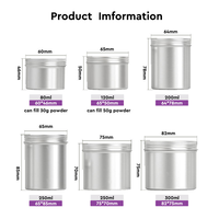 Bocal à crème en aluminium personnalisé nature Boîtes métalliques avec crème pour le visage et étiquette en étain Récipient à baume de suif avec autocollant