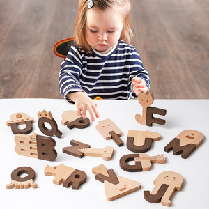 Animal Letter <b>Blocks</b> Wooden Educational Toy <b>Building</b> <b>Blocks</b> For Children 4-6 Years Old Phonics Learning Puzzle - Product Image 1