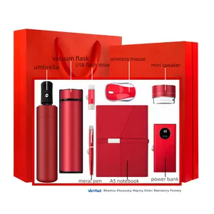 Otomatis Payung Vacuum Flask Usb Flash Drive Pena Mouse Speaker Power Bank Produk Kantor Hadiah Perusahaan Kotak Hadiah