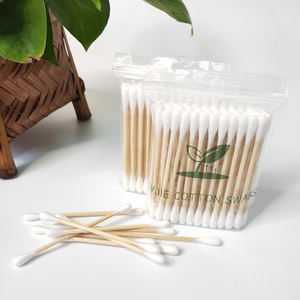 Tamponi per le orecchie naturali all'ingrosso boccioli biodegradabili cosmetici suggerimenti Q organici tamponi di cotone di bambù di alta qualità - Product Image 1