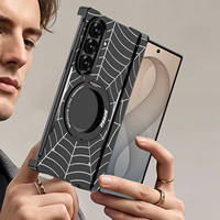 Coque de téléphone antichoc de luxe en TPU+PC avec support magnétique sans fil et cadre sans bords style araignée pour Z