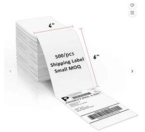 Etiquetas Adhesivas Térmicas en Rollo de 100x150 mm, 4x6 Pulgadas, 500 Hojas, Papel Térmico Autoadhesivo Impermeable para Envíos - Product Image 1