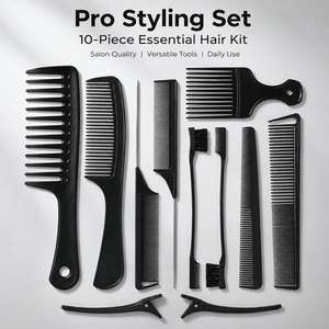 Peigne <span class=keywords><strong>à</strong></span> cheveux professionnel en plastique, écologique, 11 pièces, pour salon, style plat, <span class=keywords><strong>à</strong></span> dents fines et larges, pour la coiffure - Product Image 3