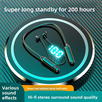 Harga Terbaik Neckband untuk Earphone Nirkabel 5.0 dengan Layar LED Digital Penunjuk Daya, 5-10 Jam Stereo Bass, Cocok untuk Olahraga dan Penggunaan Sehari-hari