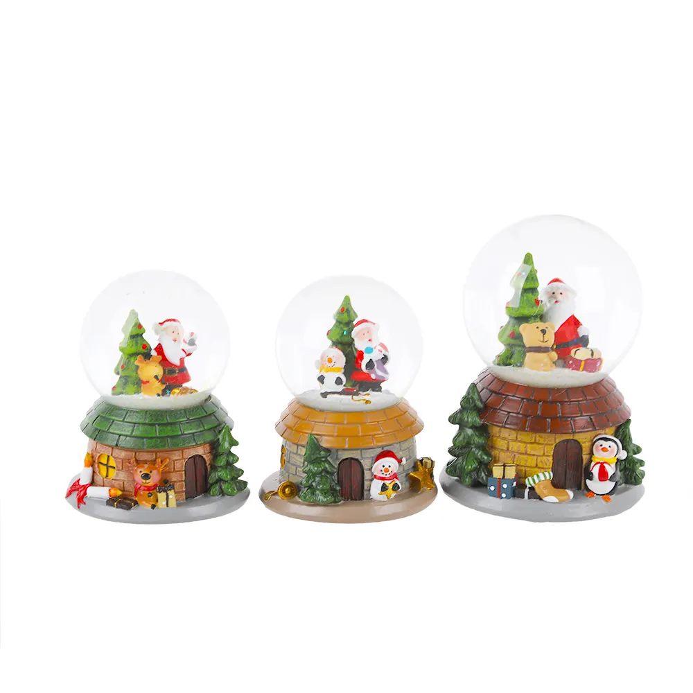 Ornamento di vetro evento natalizio ornamento invernale Santa sfera di cristallo natale regalo per bambini globo di neve