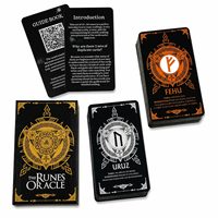 Vente en gros de cartes d'oracle personnalisées avec 48 runes, cartes de divination vikings anciennes, cartes de tarot, guidance spirituelle, papier écologique