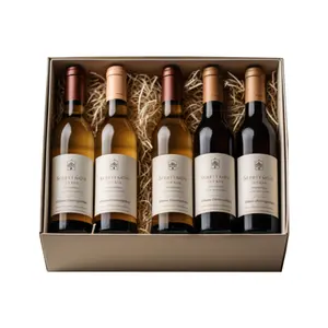 Deckel und Boden benutzer definierte 6 Flaschen Karton Verpackung Abmessungen tragen Boxen 5 Flaschen Wein kiste