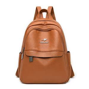 New Arrivals High Quality Leather <b>Backpack</b> Women Fashion <b>School</b> Bags Teenager Girls <b>Large</b> Capacity Casual Ladies <b>Backpacks</b> - Product Image 1