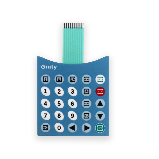 PC Matrix Key Membrane Switch with Custom Screen Printed Silver Paste Circuit and Embossed Keys Dustproof Waterproof