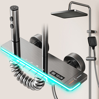 Meilleure vente en stock : Ensemble de douche thermostatique à touches piano, 4 modes, 4 sorties, jet doux, chromé – Le favori d'Europe et d'Amérique