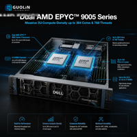 Serveur Dell PowerEdge R7725 2U 2 sockets, 24 DIMMs, 6 To DDR5, 24x 2,5 NVMe, double alimentation Hot-Plug Titanium