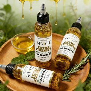 Siero per la Crescita dei Capelli alle Erbe 120ml, Olio Biologico al Rosmarino per Stimolare la Crescita e Contrastare la Caduta dei Capelli, Logo Personalizzabile - Product Image 1