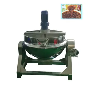 Chaleira elétrica industrial 100L para cozinhar doces, chaleira com revestimento para agitação, máquina de caldeirar a gás a vapor