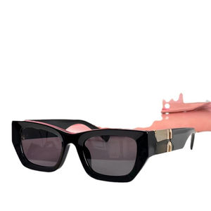 Lunettes de soleil œil-de-chat de haute qualité, marque Miu, lunettes de soleil rectangulaires noires tendance pour femmes, vente en gros. - Product Image 5