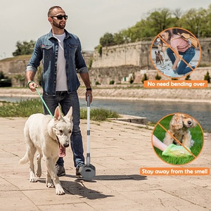 Recogedor de basura para mascotas personalizado patio al aire libre portátil 32 pulgadas mango largo <span class=keywords><strong>Metal</strong></span> plegable perro <span class=keywords><strong>Pooper</strong></span> <span class=keywords><strong>Scooper</strong></span> con bolsa - Product Image 4