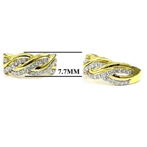 Bijoux fins précieux haut de gamme 18k or jaune massif diamant naturel cône torsion demi-voie bague de fiançailles pour les femmes - Product Image 2