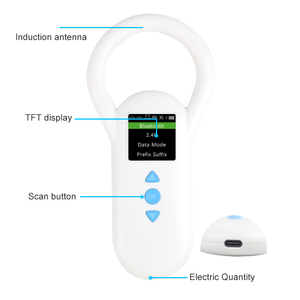 Lector RFID de animales de 134,2 Khz, escáner de microchip de mano para perros y gatos, Chip de vidrio con USB/lector de microchip de animales de diente azul - Product Image 4