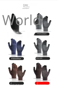 Winter Gloves For Men And Women Upgraded Touch Screen Anti Slip Silicone Gel Elastic Cuff Thermal Soft Wool Lining