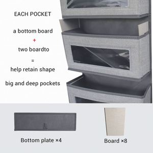 Organisateur mural de rangement de haute qualité, nouveau design, à suspendre sur la porte, avec poche transparente - Product Image 5