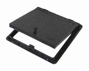 Couvercle de manhole carré robuste avec cadre pour applications de drainage souterrain et d'accès aux équipements - Boutique en ligne - Product Image 1