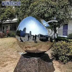 Outdoor Metal Sculpture Large Outdoor Modern Metal Garden Sculpture Art Mirror Polished Big Reality Apple Stainless Steel Sculpture