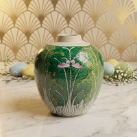 Vase de table en porcelaine de petite taille, motif chou peint à la main, style Art déco, pour la décoration de la maison, ornements de Pâques, fait main