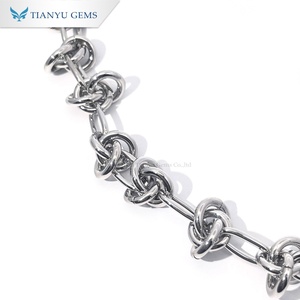 Tianyu 925 silver Knot Luxury Necklace with Clasp - Trendy Hip-Hop Style Party Necklace for Men and Women - Product Image 2