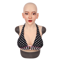 Masque en silicone masculin à féminin avec formes mammaires en silicone Masque facial réaliste en silicone pour crosscommode