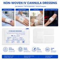 Pansement de fixation IV stérile auto-adhésif de qualité médicale en non-tissé certifié CE ISO pour canules IV, fabriqué par un OEM, Ozone