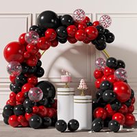 Kit de guirlande d'arc de ballons rouges et noirs Ballons noirs rouges pour la décoration d'anniversaire de douche de bébé de mariage d'anniversaire